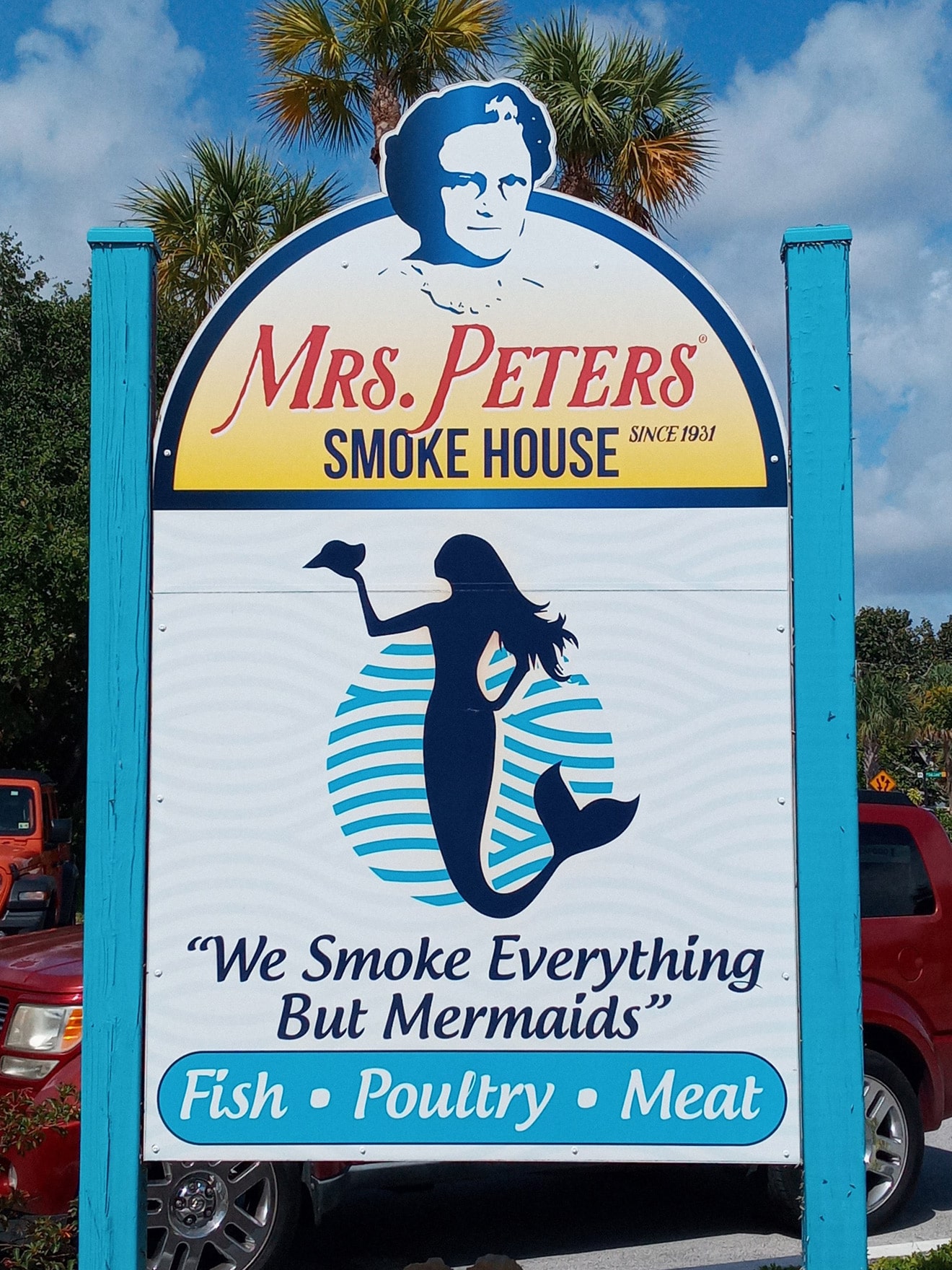 Mrs. Peters SmokeHouse Building Sign
